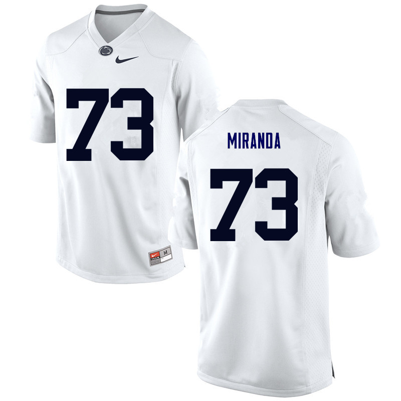 Men Penn State Nittany Lions #73 Mike Miranda College Football Jerseys-White